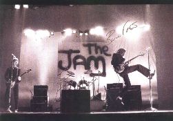 Bruce Foxton autographed The Jam photo. 42cm x 29cm black and white photograph of Punk/New Wave