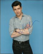 Max Greenfield New Girl, signed colour 10 x 8 photo. Signed at TV Upfronts Week New York May 2014.