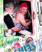 Cheech and Chong 8x10 colour photo of Cheech and Chong, signed by them in NYC. Good condition