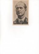 Col WolfDietrich Wilcke KC+S Hoffmann Card Signed 732 Missions 162 Vics. Died 1944.  Good Condition