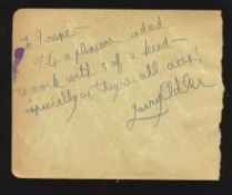 Larry Adler signed album page (February 10, 1914[2] ? August 6, 2001) was an American musician,