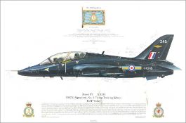 Hawk T1 multiple signed RAF print. Nice print measuring 44cm x 29cm of a Hawk T1 of 208(R)