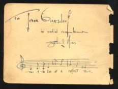 Gabriel Hines signed page with an amusing musical score which reads ""this is the end of a perfect