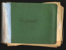 1940s Vintage Autograph Album with over 70 signed pages, 6 x 4 photos fixed to album pages includes
