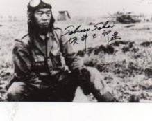 Lieutenant Saburo Sakai 15 X 10 Cm Photo Signed By  The Greatest Japanese Ace And One Of The