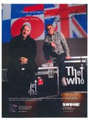 Roger Daltrey signed The Who photo. Large 42cm x 30cm colour photograph of Roger Daltrey and Pete