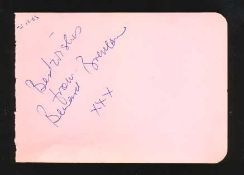 Bernard Bresslaw signed autograph album page, good condition  Bernard Bresslaw signed autograph