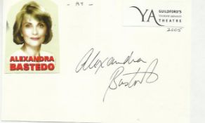 Alexandra Bastedo signed large autograph on white 6 x 4 card. Would matt into an impressive display.