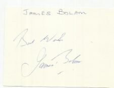 James Bolam star of the Likely Lads signed autograph on 6x4 card. Fixed to white A4 sheet. Good