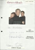 Cast of Dance of Death, Ian Mckellen, Frances De La Tour and Owen Teale signed on A4 sheet. Good