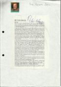 Sir Peter Hall signed printed biography page fixed to A4 white sheet. Good condition