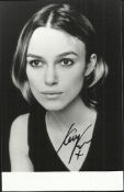 Keira Knightly signed 6x4 b/w photo. Good condition.