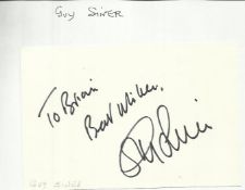 Guy Siner signed large autograph on 6x4 card. Dedicated to Brian. Good condition
