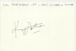 Kim Hartman star of Allo Allo signed autograph on 6x4 card. Would matt into an impressive display.