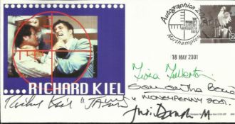 James Bond Actors multi-signed FDC. Smashing 2001 Cover dedicated to James Bond villain Richard Kiel