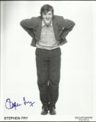 Stephen Fry signed 10x8 b/w photo. Good condition.