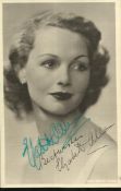Elizabeth Allen signed vintage 6 x 4 sepia photo. Hand signed in ink, Also has printed signature