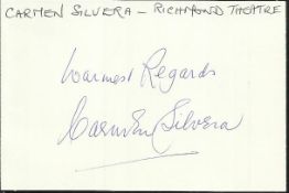 Carmen Silvera signed large autograph on 6x4 card. Would matt into an impressive display. Good
