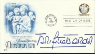 Brigitte Bardot signed 1978 US Christmas FDC with Washington DC CDS Slogan postmark. Big bold blue