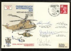 W Gellatly OBE AFC Westland helicopters chief test pilot plus 4 other VIPS signed Farnborough