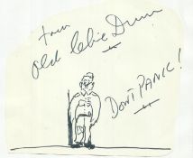 Clive Dunn signed irregular cut autograph with doodle. He has added his Dad’s Army phase Don’t