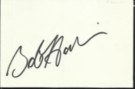 Bob Hoskins signed large autograph on white 6 x 4 card. Would matt into an impressive display.