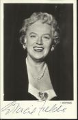 Gracie Fields signed vintage 6 x 4 black and white portrait photo. Good condition