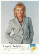 Amanda Redington signed 6x4 colour GMTV photo. Fixed to white A4 sheet. Good condition