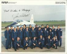 Jim Halsell signed 10 x 8 1990 NASA astronaut candidates photo. Selected by NASA in January 1990,