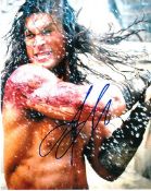 Jason Momoa signed 8x10 C Photo Of Jason From Conan Signed In Blue, Obtained At Sundance Film