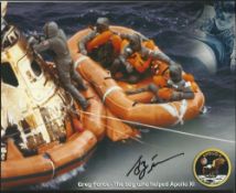 Greg Force signed Apollo XI recovery photo, as a boy of 10 he helped repair an important antenna
