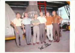 John Glenn signed nice 12 x 8 colour photo of the Mercury Seven NASA Astronauts in casual dress and