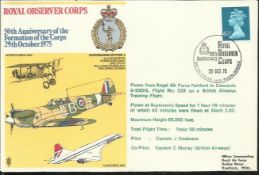 1975 RAF Royal Observer Corps 50th Anniversary of the Formation cover, flown from RAF Fairford in