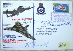 Barnes Wallis, Arthur Harris and Dambuster Micky Martin signed Dambuster 617 Squadron flown RAF