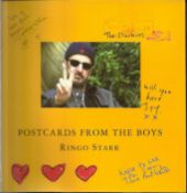 Ringo Starr the legendary Beatles drummer, signed inside a paperback edition of his book Postcards