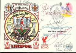 Liverpool FC multi-signed 1988 Liverpool cover for the game between Liverpool and Spurs. Signed by