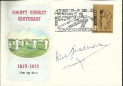 Don Bradman signed 1973 County Cricket FDC. Good condition