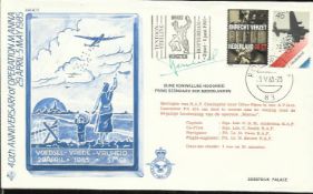 Prince Bernhard of the Netherlands signed 40th Ann Operation Manna rare cover variety. During World