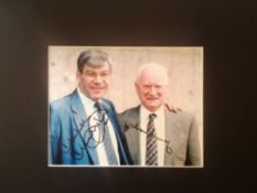 Malcolm Macdonald and Tom Finney signed photo mounted Good condition