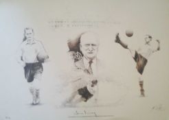 Tom Finney signed limited edition print. Numbered 7 of 50 Good condition