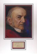 William Gladstone 28cm x 40cm triple mounted presentation piece featuring the signature of William
