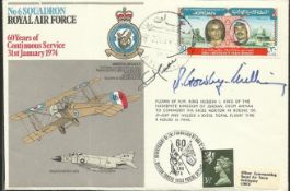 King Hussein of Jordan & Dennis Crowley Milling signed 6 squadron cover flown by the King in his