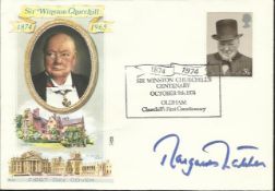 Margaret Thatcher signed 1974 Sir Winston Churchill centenary cover. Good condition