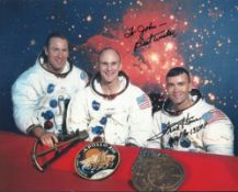 Fred Haise Apollo 13 astronaut signed colour 10 x 8 stunning photo. Dedicated but a nice crisp