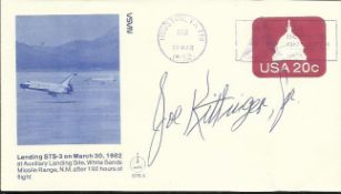 Joe Kittinger Jr signed 1982 STS3 Us Space Shuttle cover. Former USAF Command Pilot, career