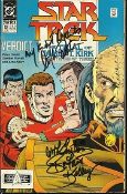 William Shatner and Deforest Kelley. Incredibly scarce 1988 Star Trek comic autographed on the