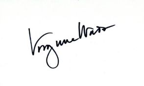 Virginia Wade 5x3 Inch White Card Signed By Wimbledon Champion. Ideal For Use As A Bookplate Or In