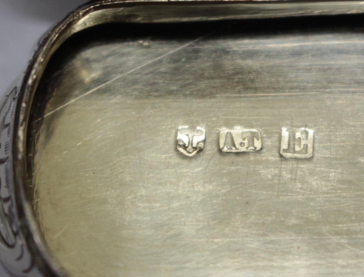 A large Victorian silver vinaigrette by Alfred Taylor, Birmingham 1853, of serpentine form, engine - Image 4 of 6