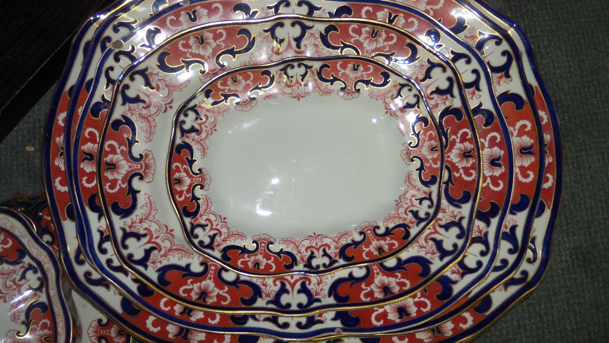 A Crown Derby Imari palette dinner service, date code for 1898, each piece decorated with the 3973 - Image 2 of 3