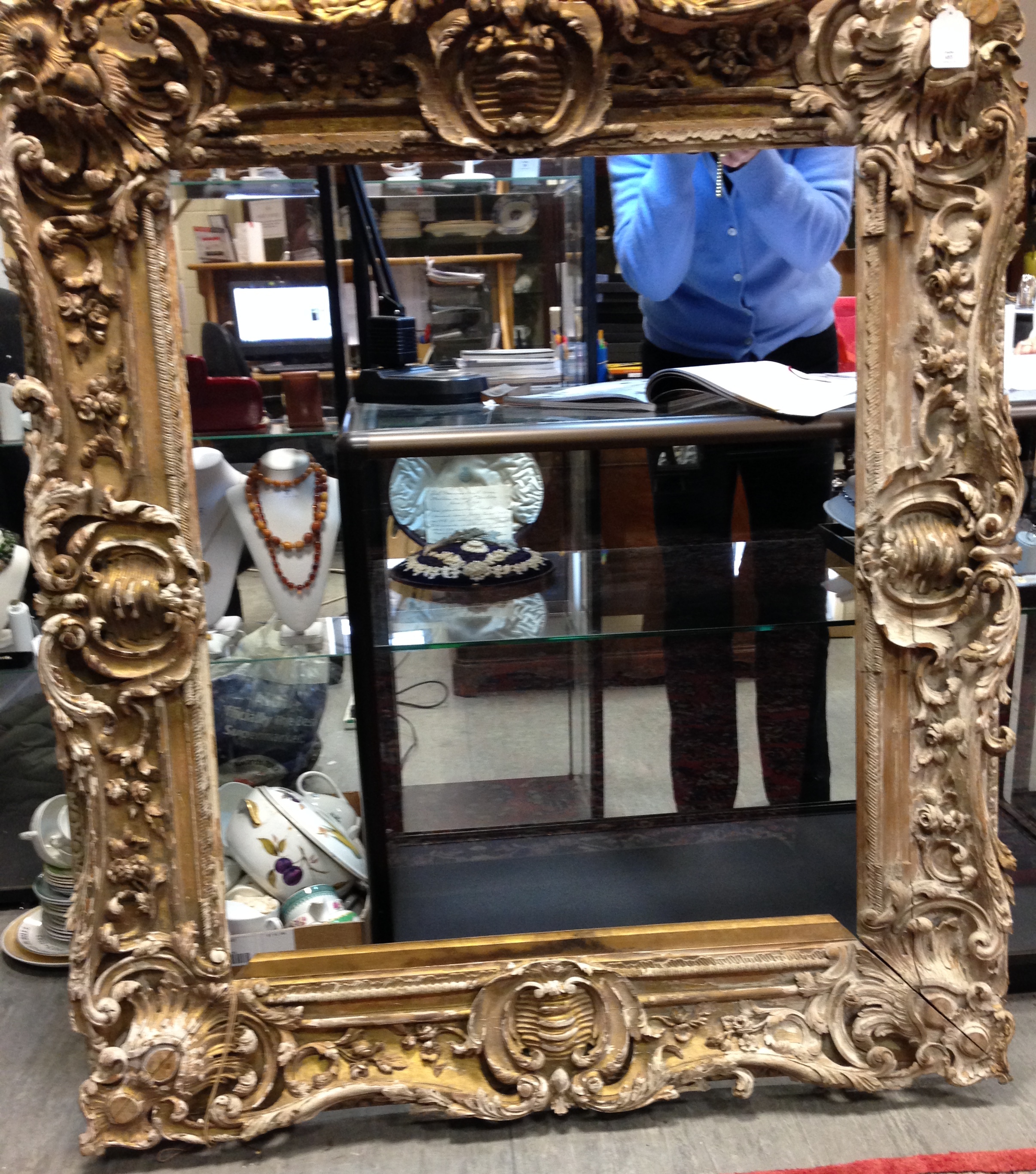 A carved late 18th/early 19th Century swept frame, previously gilded, sight size 84 x 102cm, - Image 2 of 7